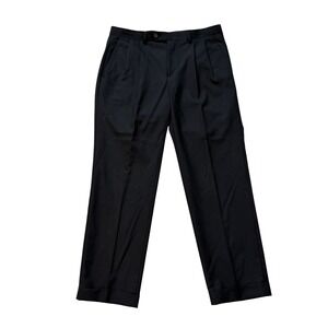 Lauren Ralph Lauren Mens 34x30 Black Pleated Cuffed Dressā Pants Formal Office